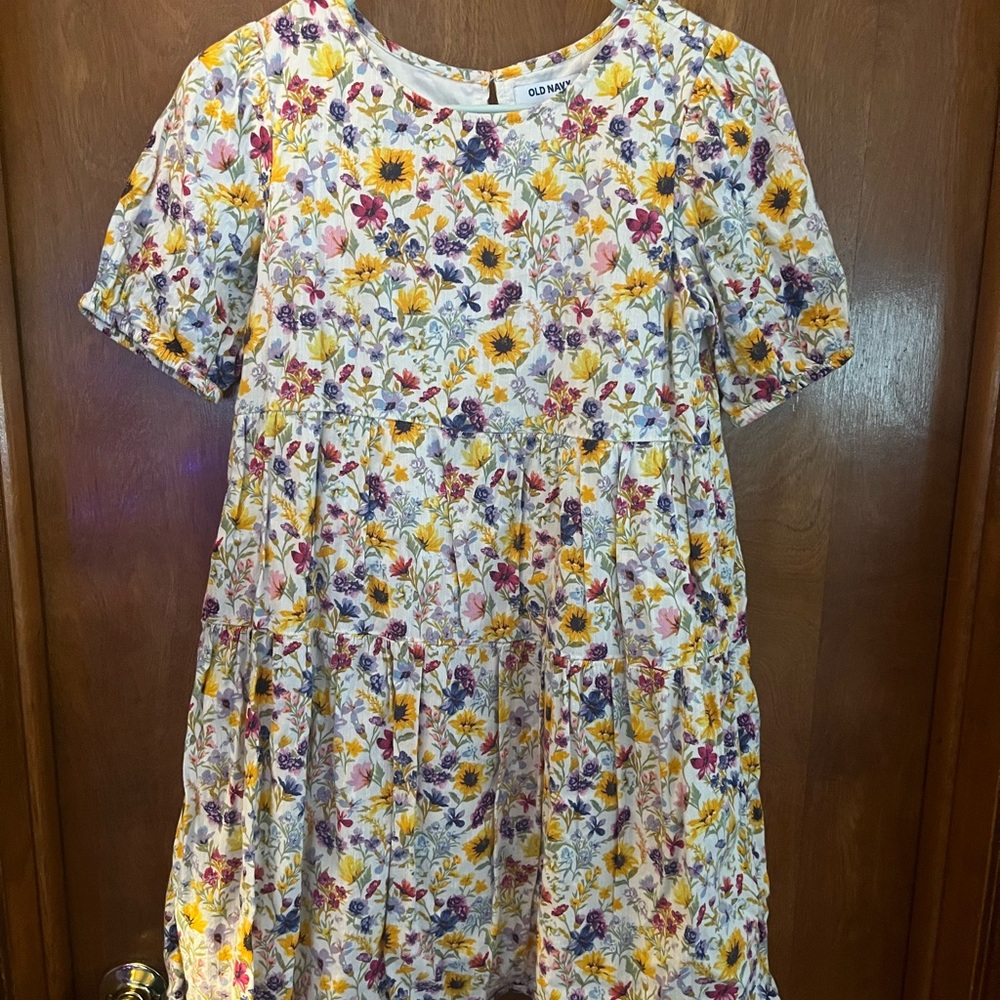 Old Navy Kids Floral Dress - Yellow and Purple